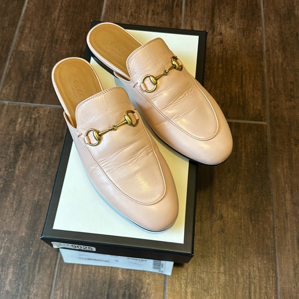 💯 Authentic Gucci Pink Leather Princeton Mules in EUC Size 38